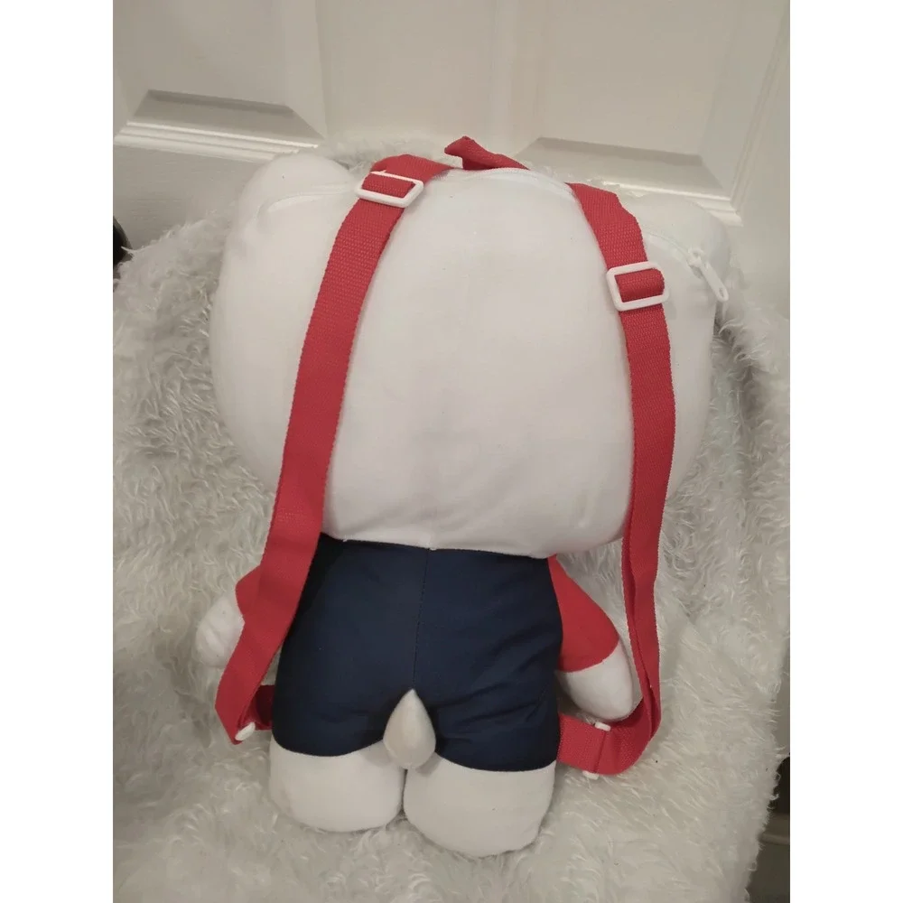 Sanrio Hello Kitty Plush Backpack Kids Red Blue Overalls 15 Inch Soft Bag